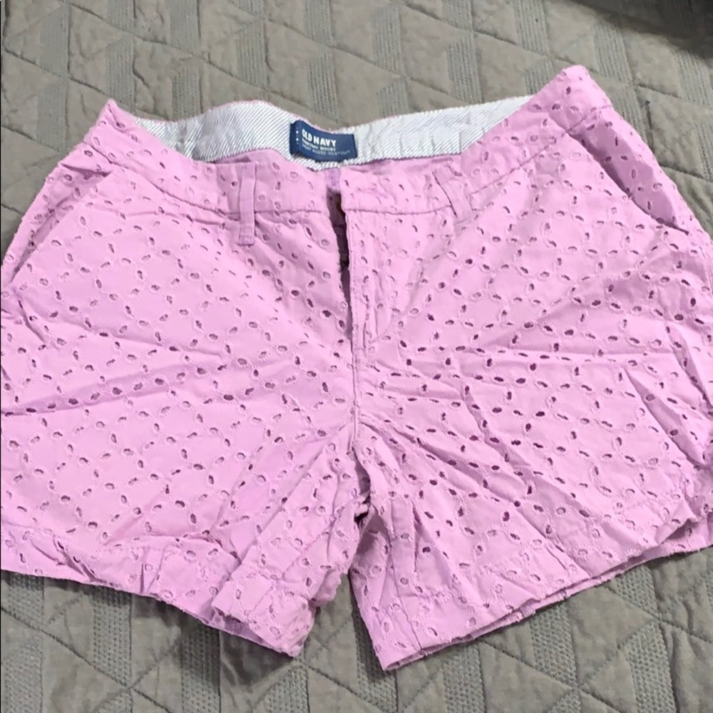 Worn 2x Old Navy Lavender Eyelet shorts sz 6